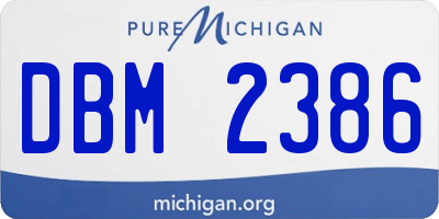 MI license plate DBM2386