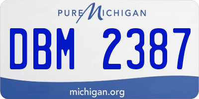 MI license plate DBM2387