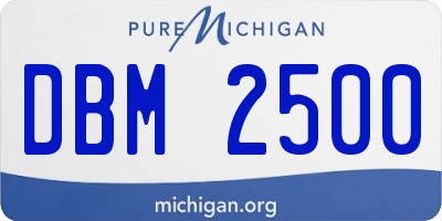 MI license plate DBM2500