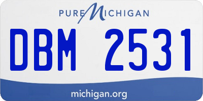 MI license plate DBM2531