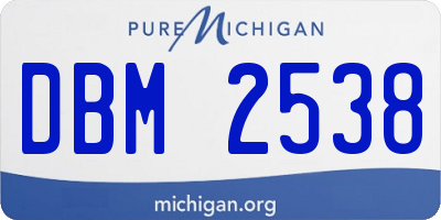 MI license plate DBM2538