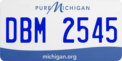 MI license plate DBM2545