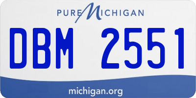 MI license plate DBM2551