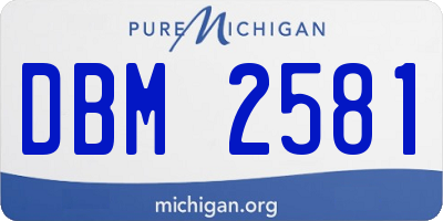 MI license plate DBM2581