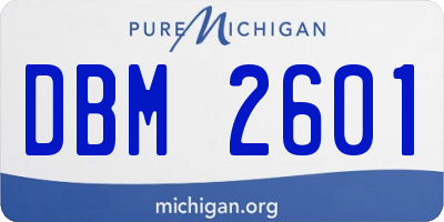 MI license plate DBM2601