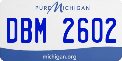 MI license plate DBM2602