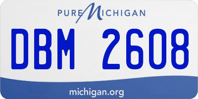 MI license plate DBM2608