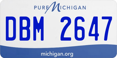 MI license plate DBM2647