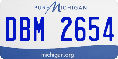 MI license plate DBM2654
