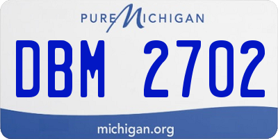 MI license plate DBM2702