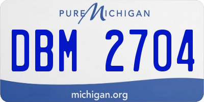 MI license plate DBM2704
