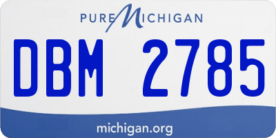 MI license plate DBM2785