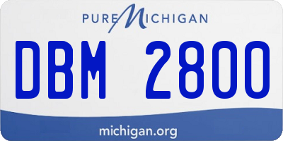 MI license plate DBM2800