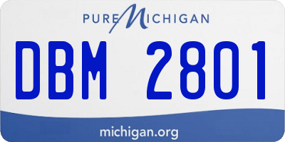 MI license plate DBM2801