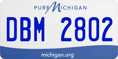 MI license plate DBM2802