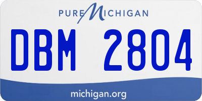 MI license plate DBM2804