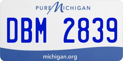 MI license plate DBM2839