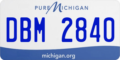 MI license plate DBM2840