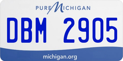 MI license plate DBM2905