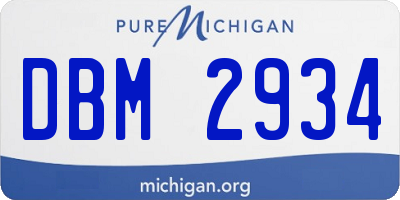 MI license plate DBM2934