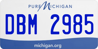 MI license plate DBM2985