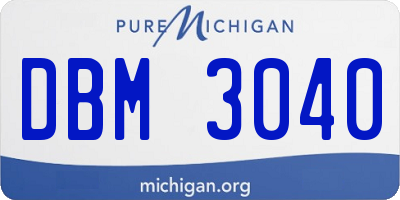 MI license plate DBM3040