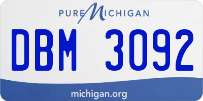 MI license plate DBM3092