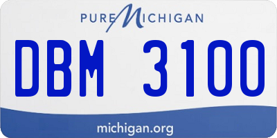 MI license plate DBM3100