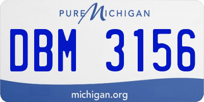 MI license plate DBM3156