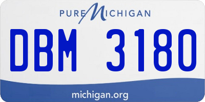 MI license plate DBM3180
