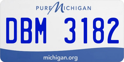 MI license plate DBM3182