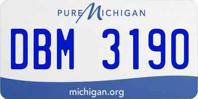 MI license plate DBM3190