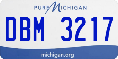 MI license plate DBM3217