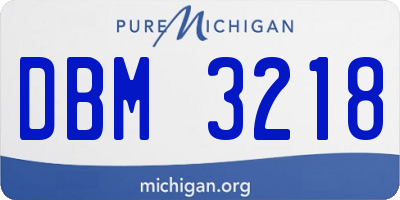 MI license plate DBM3218