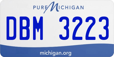 MI license plate DBM3223