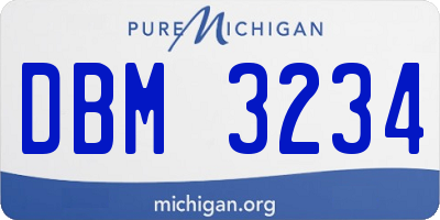 MI license plate DBM3234