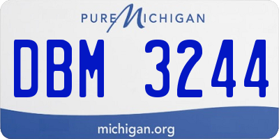 MI license plate DBM3244
