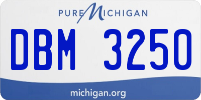 MI license plate DBM3250