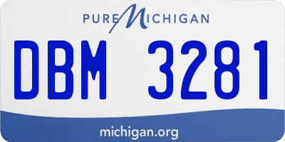 MI license plate DBM3281