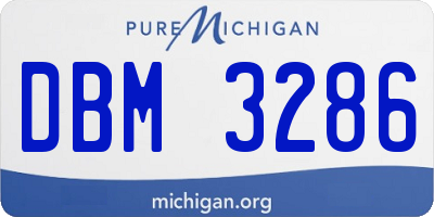 MI license plate DBM3286