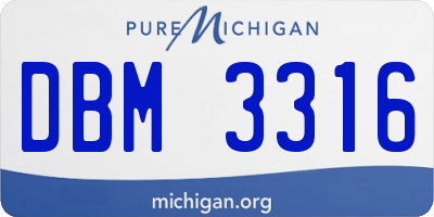 MI license plate DBM3316