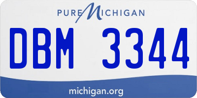 MI license plate DBM3344