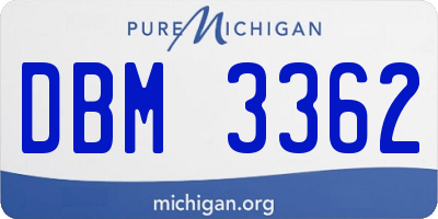 MI license plate DBM3362