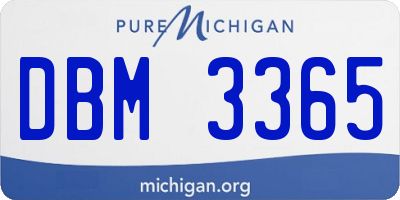 MI license plate DBM3365