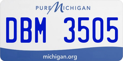 MI license plate DBM3505