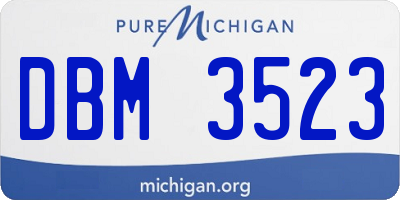 MI license plate DBM3523