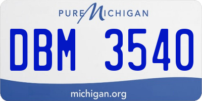 MI license plate DBM3540