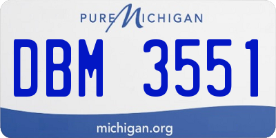 MI license plate DBM3551