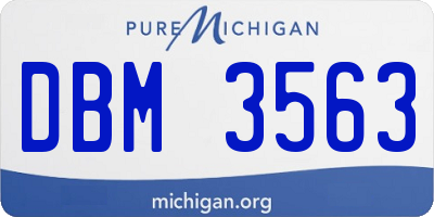MI license plate DBM3563