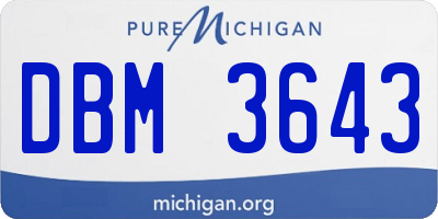 MI license plate DBM3643